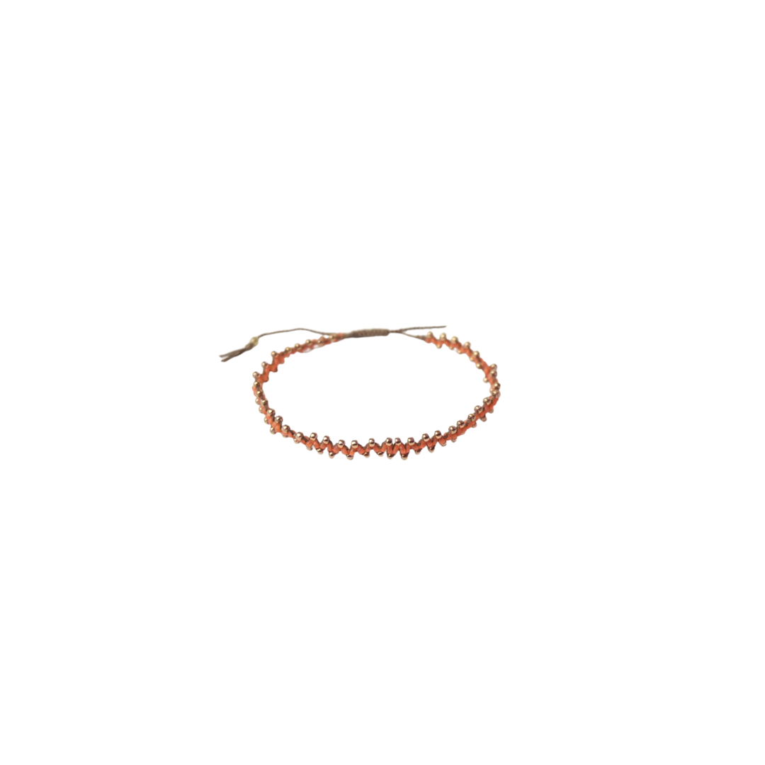 Minimal Maroon Braided Adjustable Bracelet