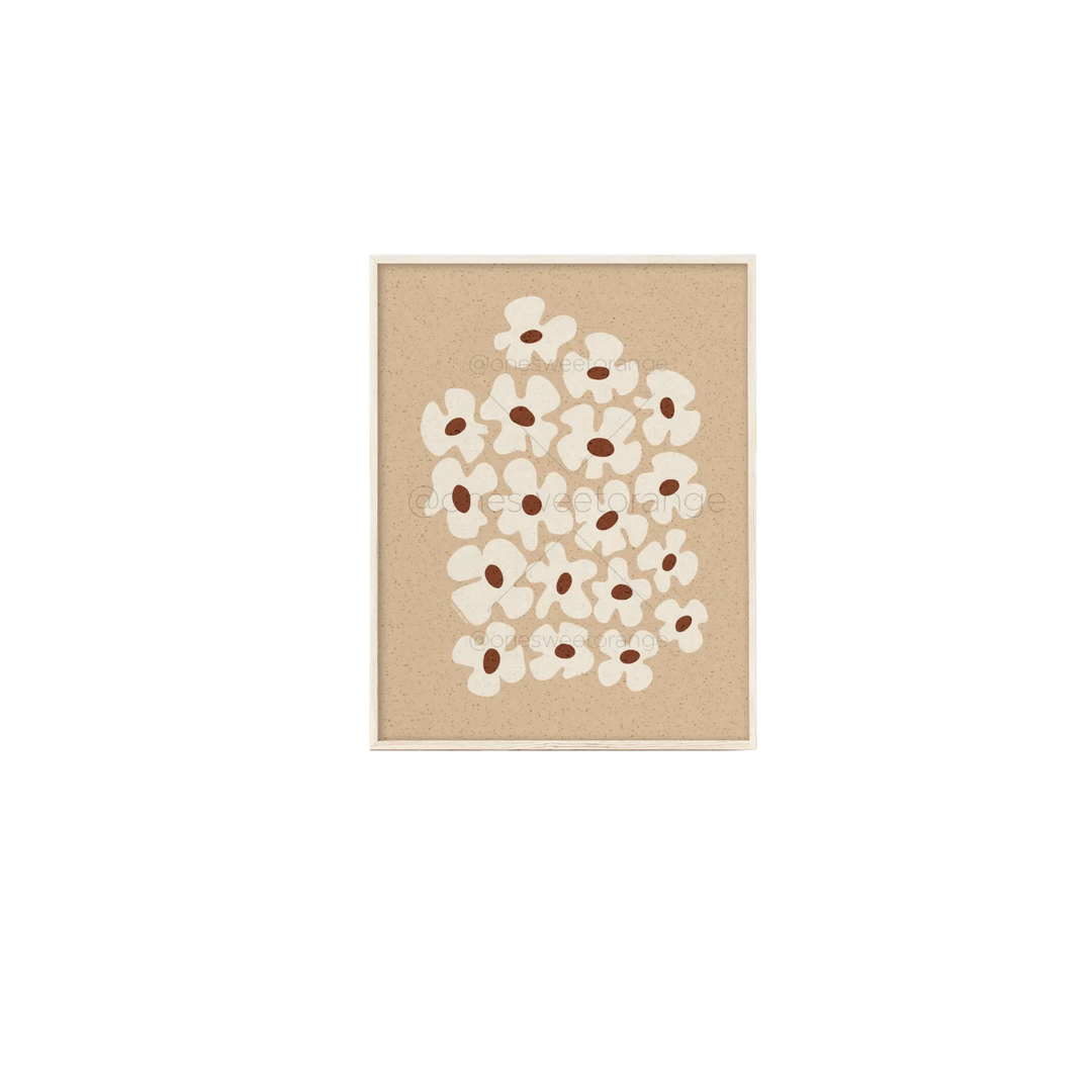 Modern Terracotta Daisies Art Print