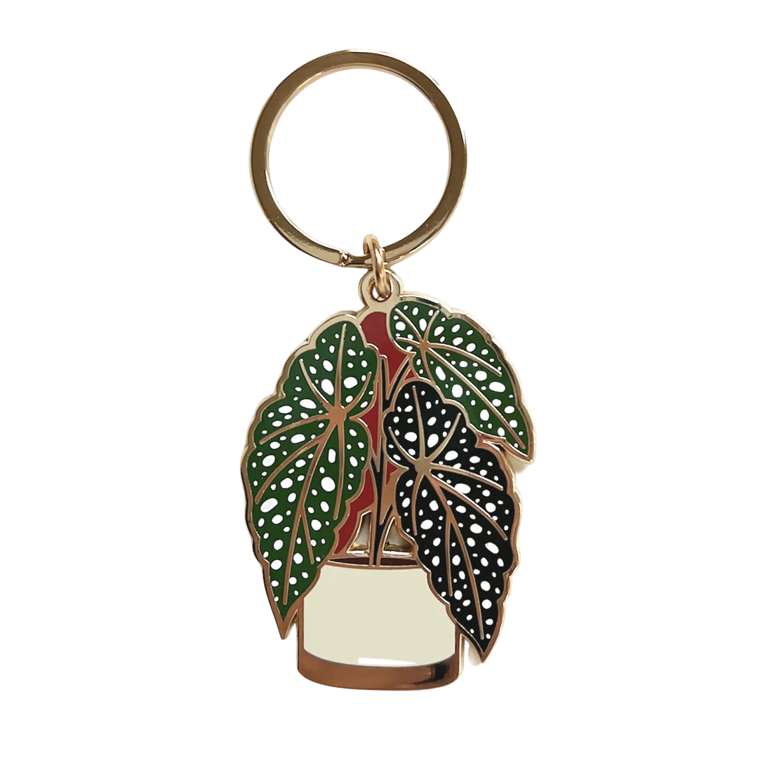 Begonia Plant Keychain