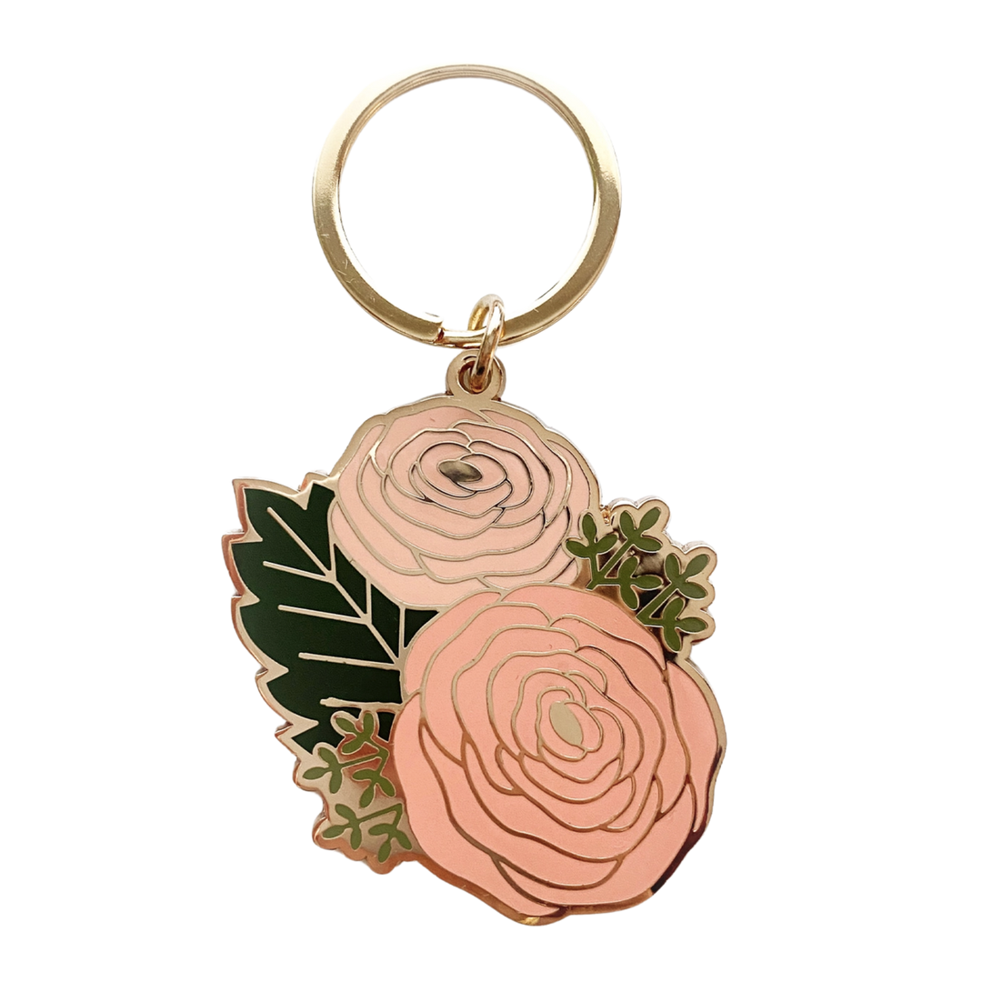 Michelle Ranunculus Flower Keychain
