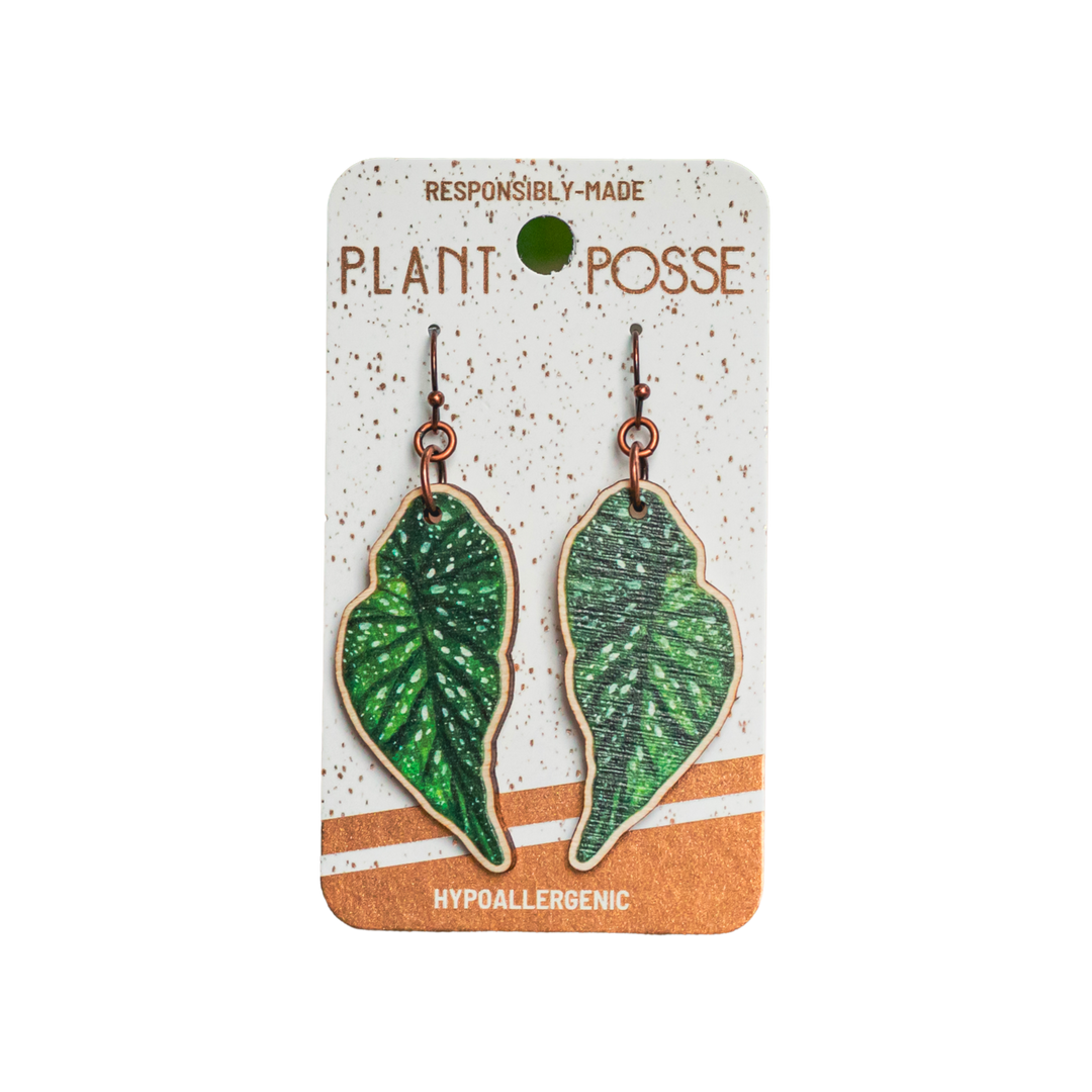 Polka Dot Begonia Dangle Earrings