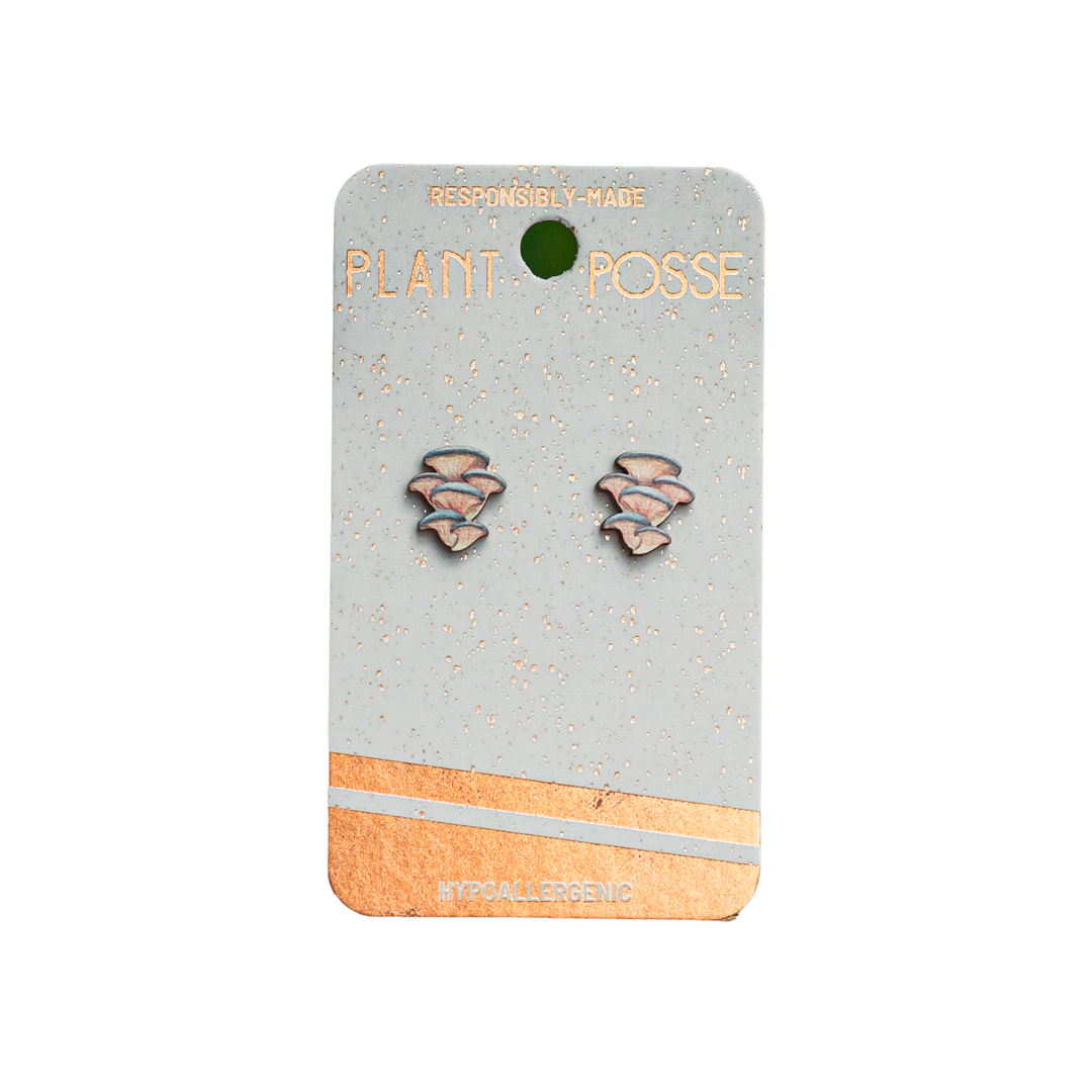 Oyster Mushroom Stud Earrings
