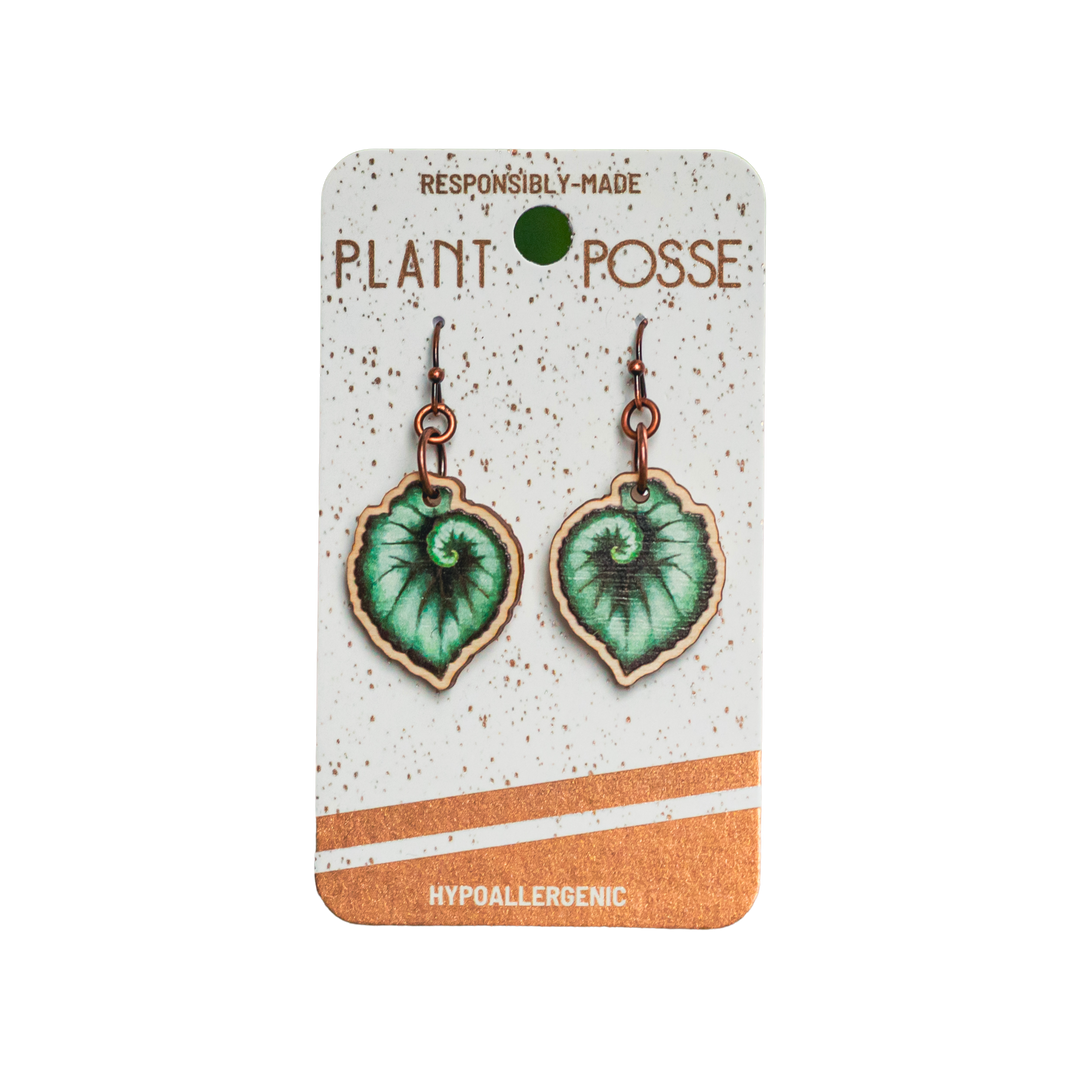 Escargot Begonia Dangle Earrings