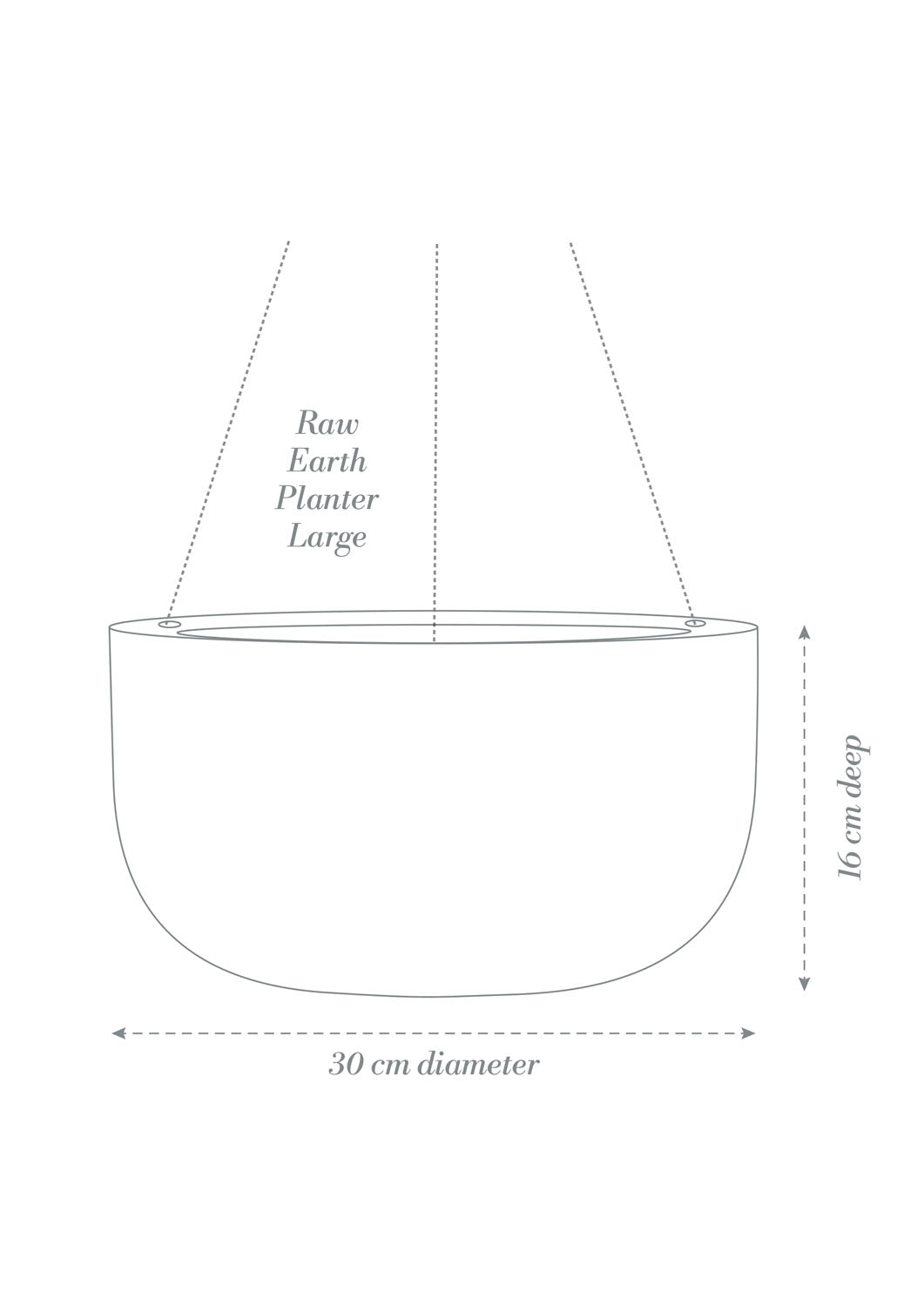 Raw Earth Hanging Planter - Chalk White