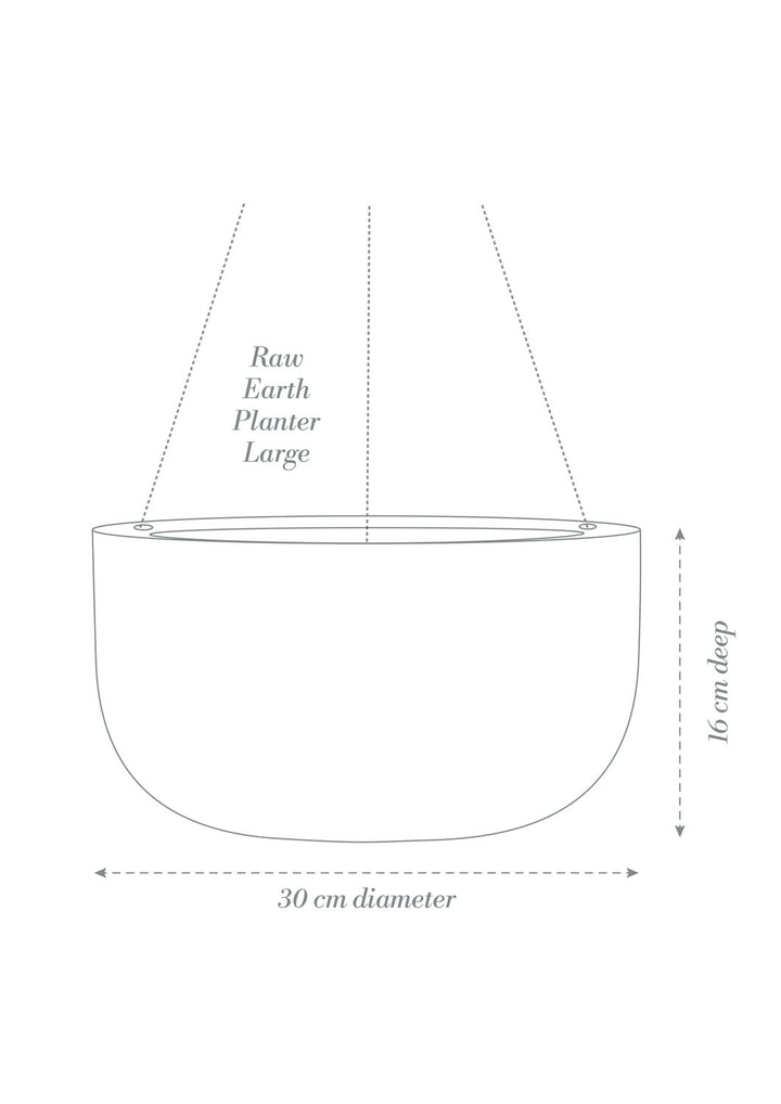 Raw Earth Hanging Planter - Chalk White