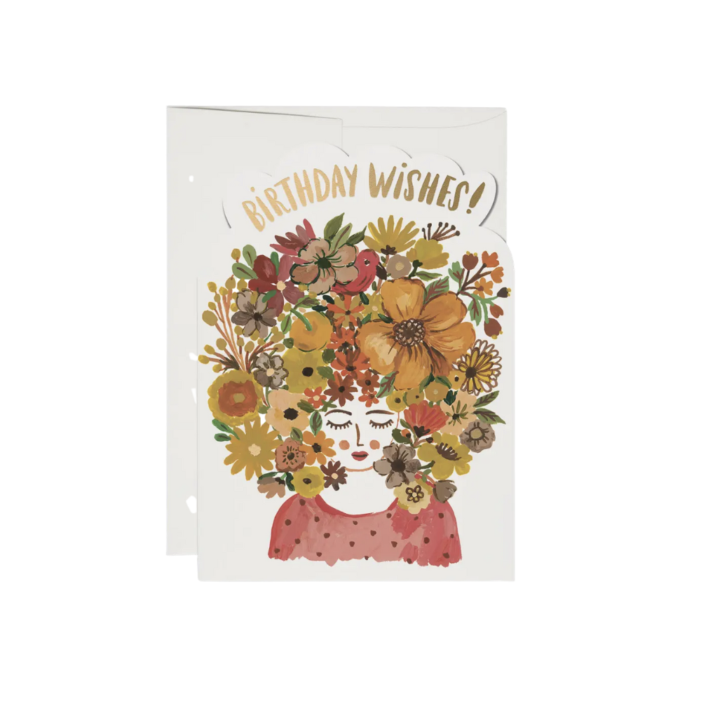 Floral Tresses Birthday Card