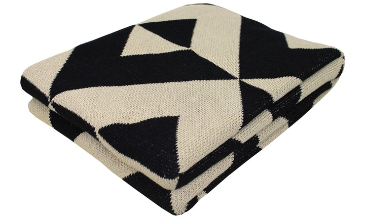 Reverse - Black + Linen Throw