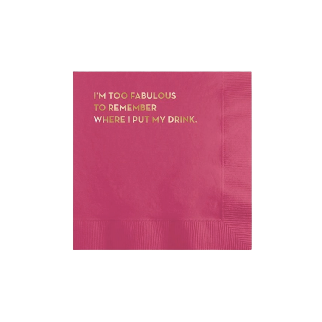 Fabulous Napkins (Magenta With Gold Foil)