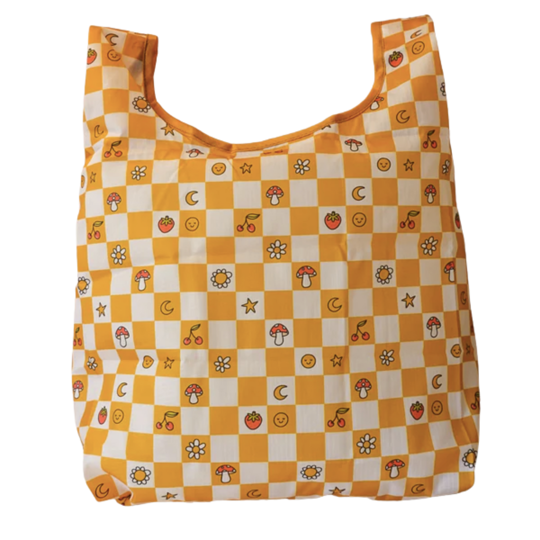 Checkerboard Tuck-Top Tote
