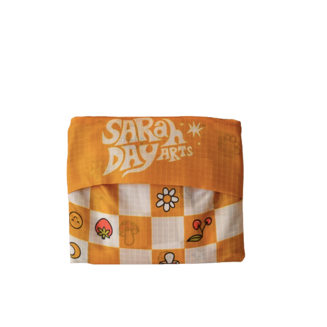 Checkerboard Tuck-Top Tote