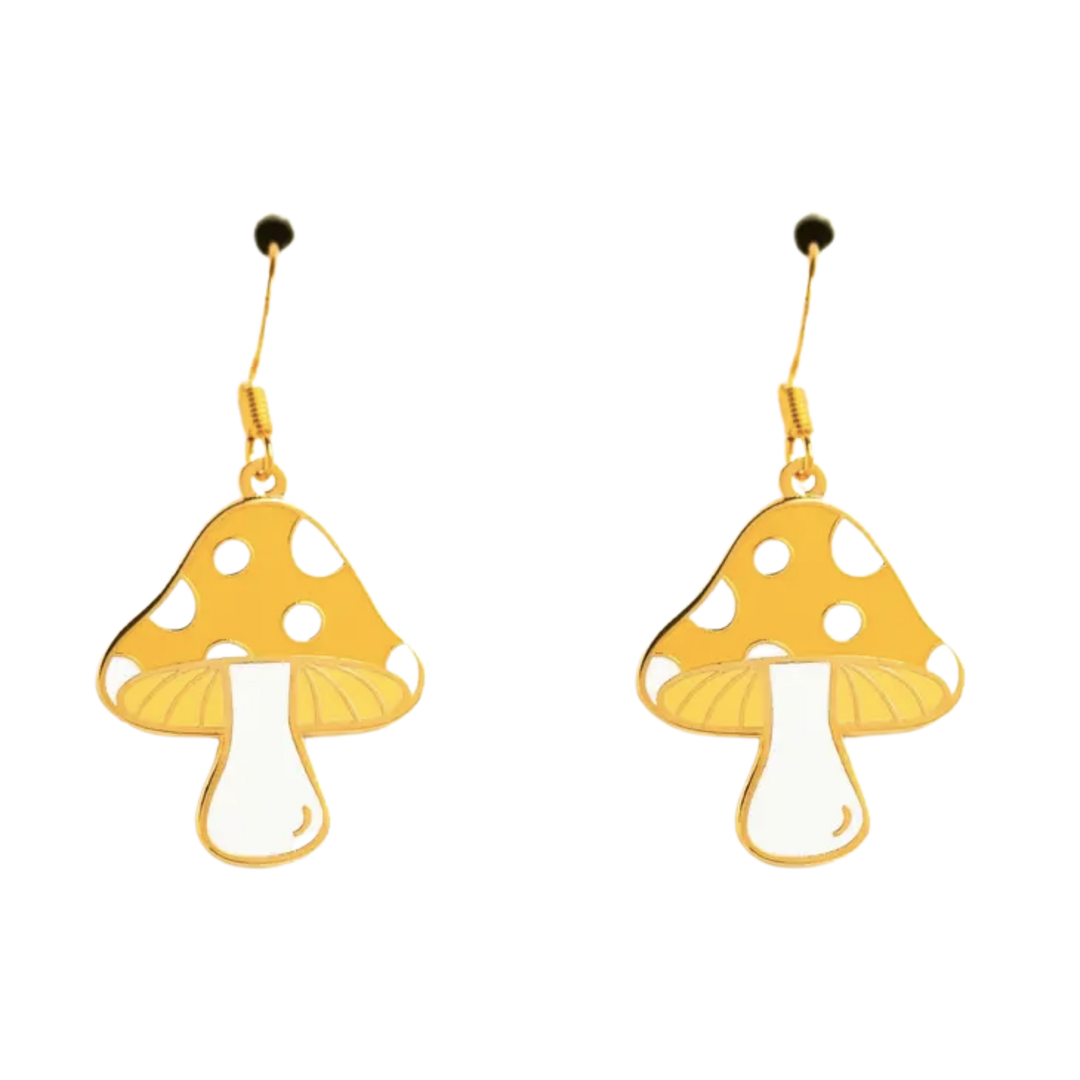 Egg Yolk Mushroom Earrings