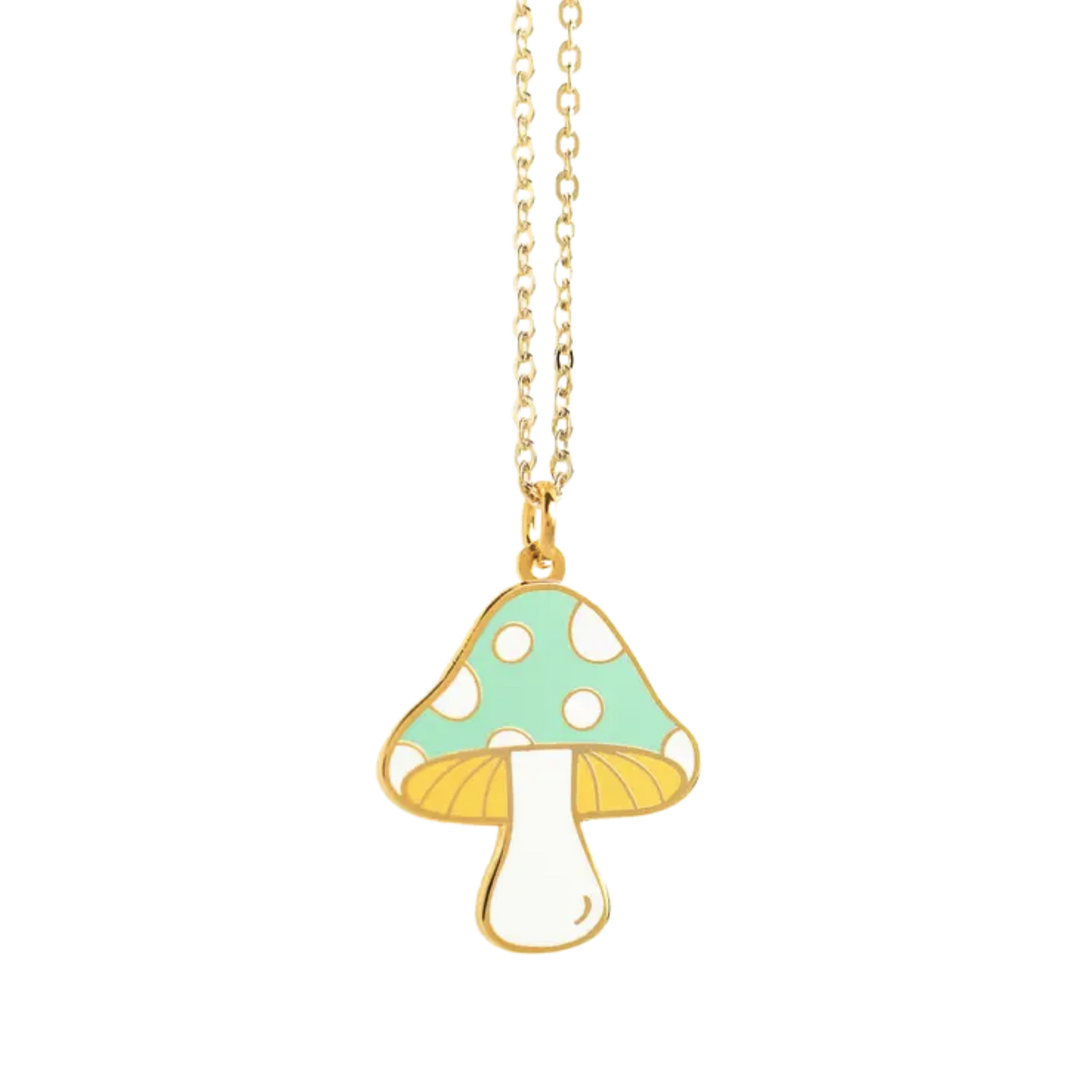 Aqua Mushroom Necklace