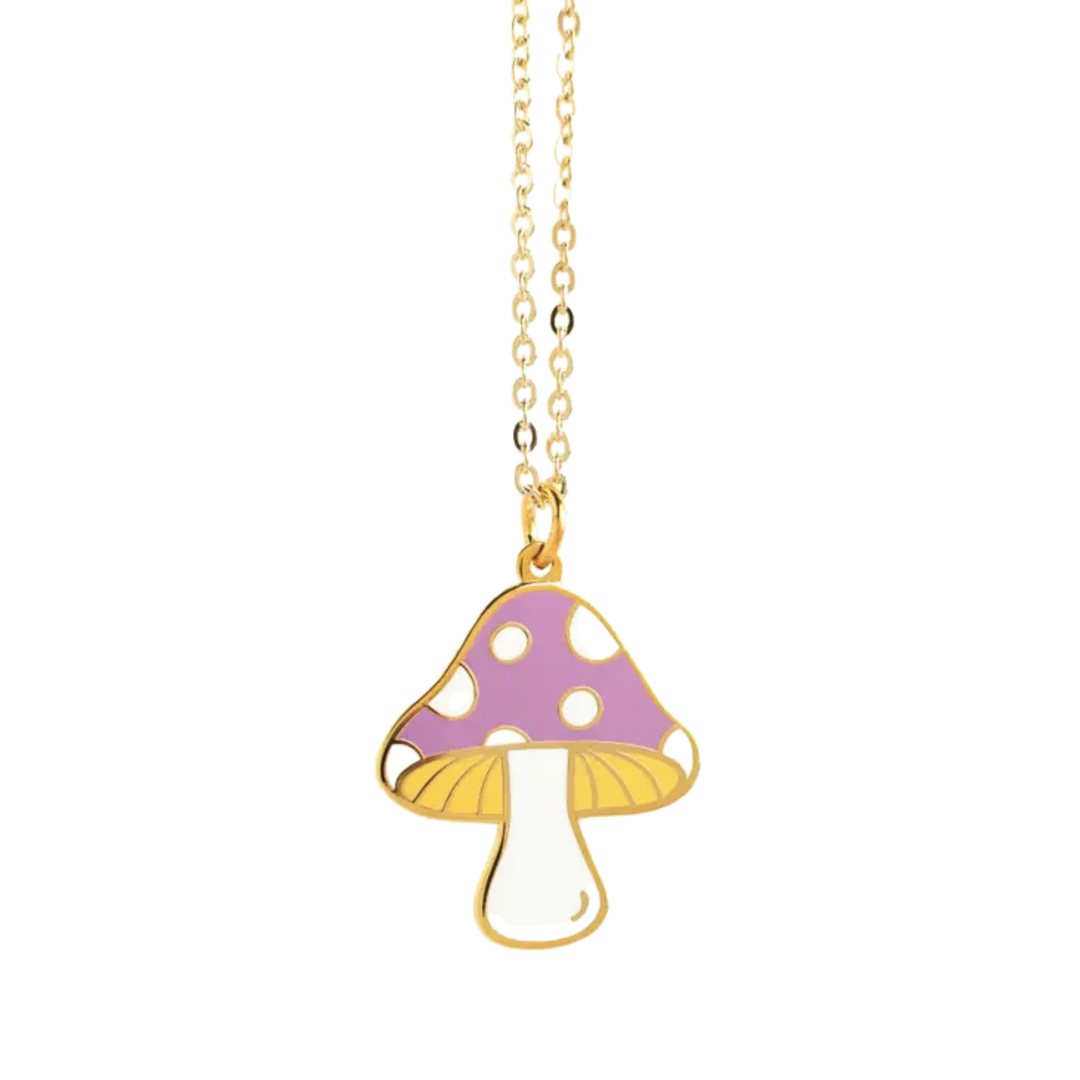 Lilac Mushroom Necklace