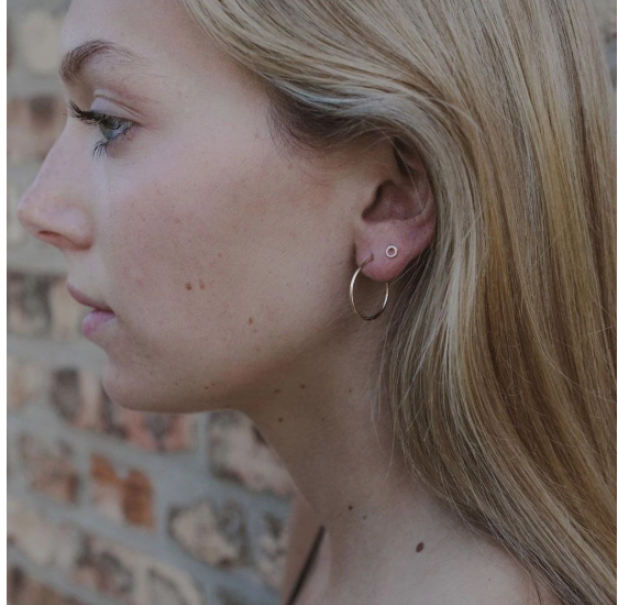 Large Hoop Stud Earrings