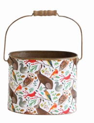 Metal Bucket w/Wooden Handles