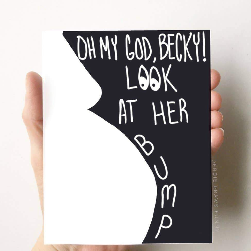 OMG Becky Funny Pregnancy Baby Congratulations Greeting Card