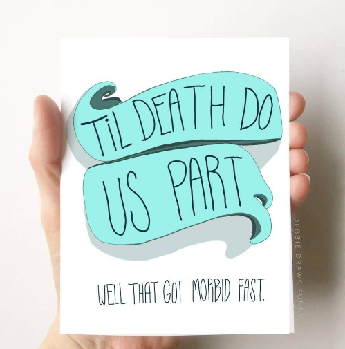 Til Death Funny Wedding Card Funny Anniversary Card