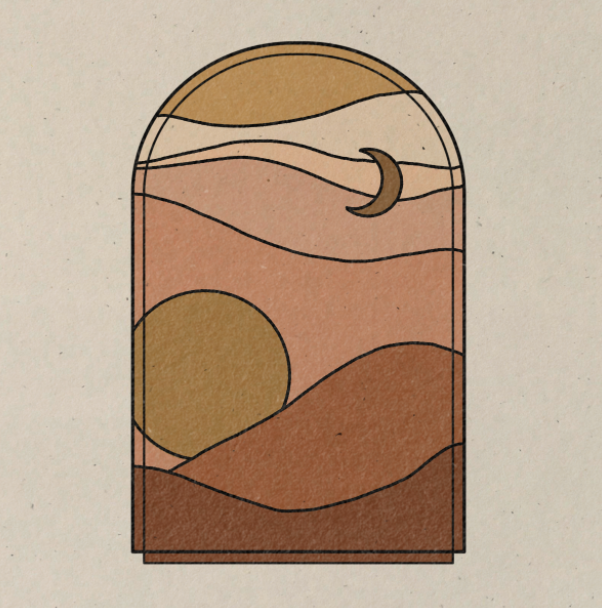 Stained Glass Desert Art Print