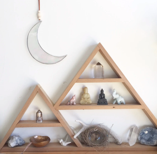 Crescent Moon Stained Glass Sun Catcher