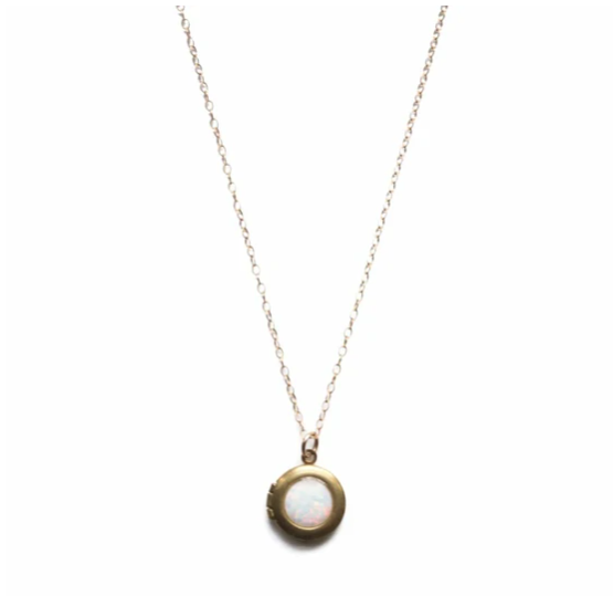 Opal Locket Necklace