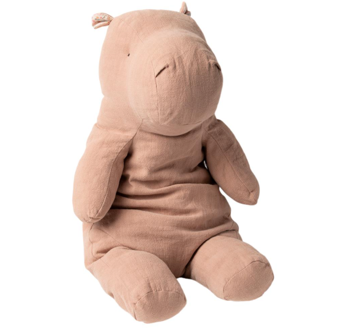 Stuffed Big Hippo in Dusty Rose