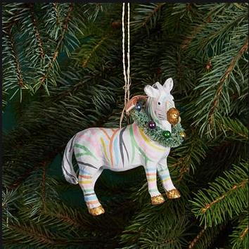 Pastel Zebra Ornament