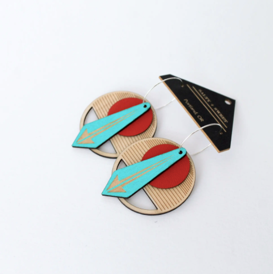 Arrow Earrings in Red