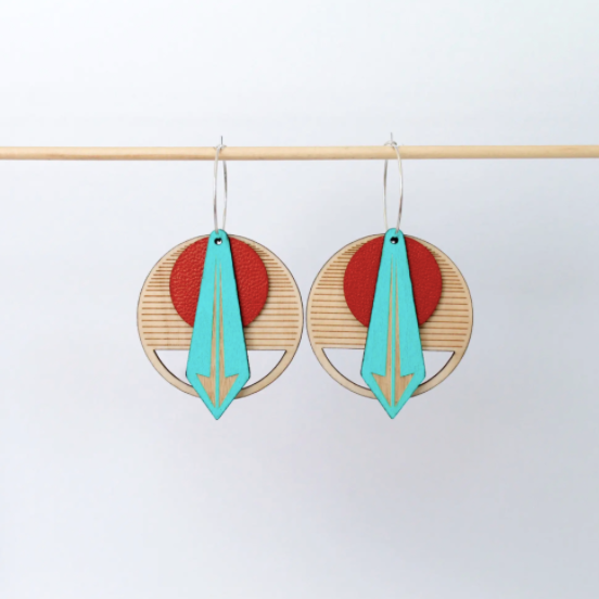 Arrow Earrings in Red