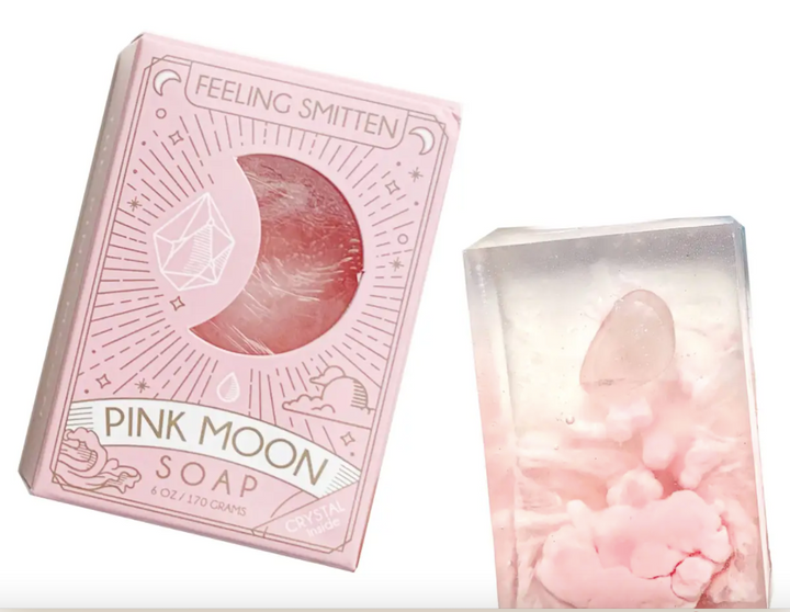 Pink Moon Soap with Rose Quartz Inside