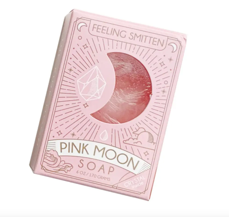 Pink Moon Soap with Rose Quartz Inside