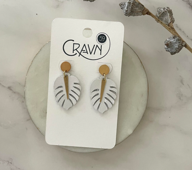 Small Monstera Earrings