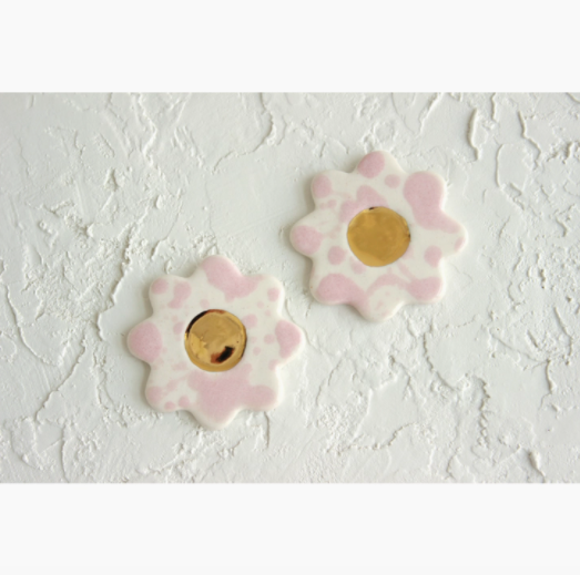 Splash Flower Oversized Ceramic Stud Earrings