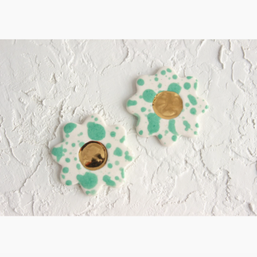 Splash Flower Oversized Ceramic Stud Earrings