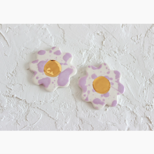 Splash Flower Oversized Ceramic Stud Earrings