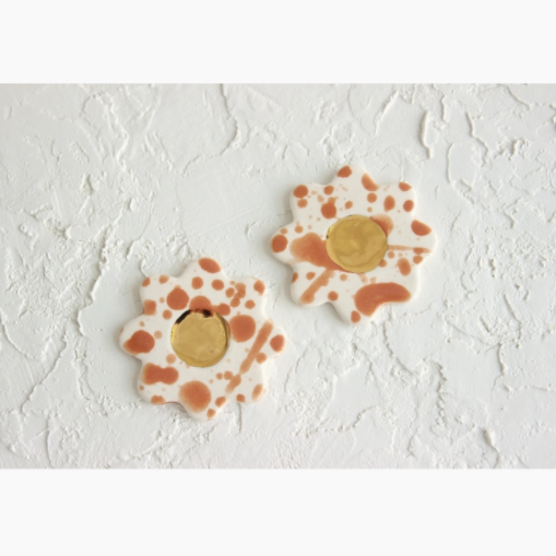 Splash Flower Oversized Ceramic Stud Earrings