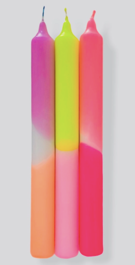 Dip Dye Neon Candle - Summer Breeze