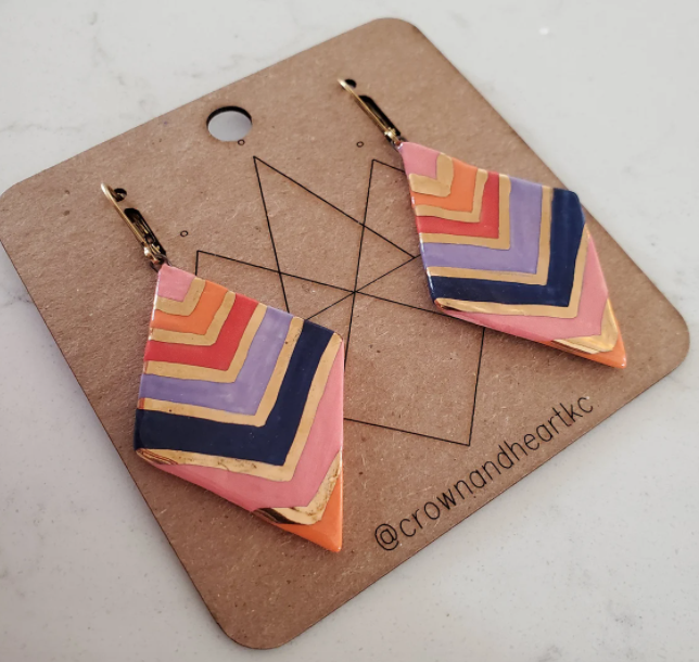 Diamond Chevron  Earrings