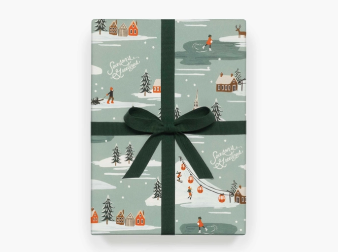 Holiday Snow Scene Wrapping Sheets