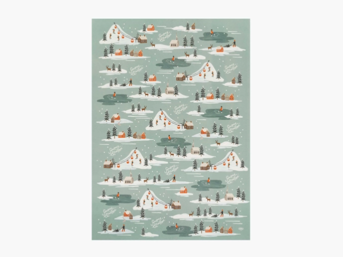 Holiday Snow Scene Wrapping Sheets