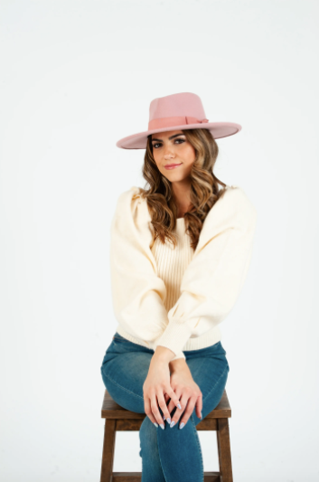 Ariel II Vegan Felt Rancher With Ribbon