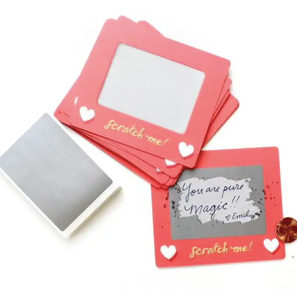 Set of 18 Scratch-A-Sketch Valentines