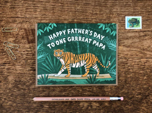 Grrreat Papa Tiger Greeting Card