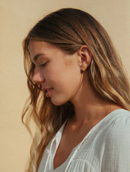 Blossom Gold Hoops - Beaded
