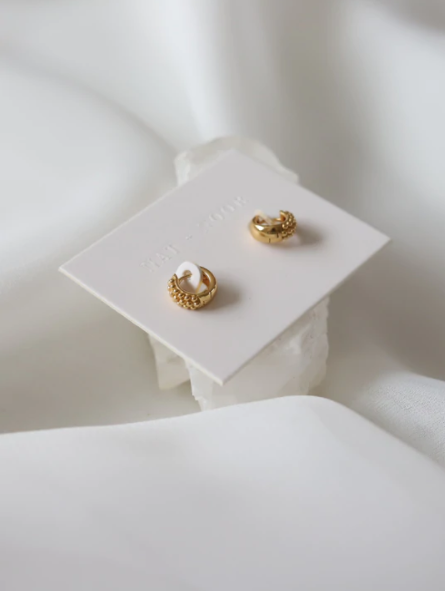 Blossom Gold Hoops - Beaded