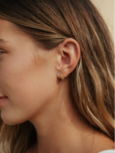 Blossom Gold Hoops - Beaded