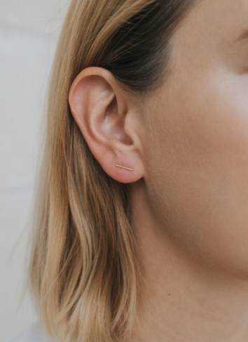 Minimalist Bar Gold Earrings