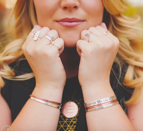 Good Vibes Only Brass Cuff Bracelet