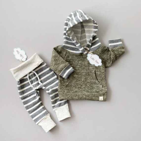 Chunky Grey Stripe Baby Sweatpants