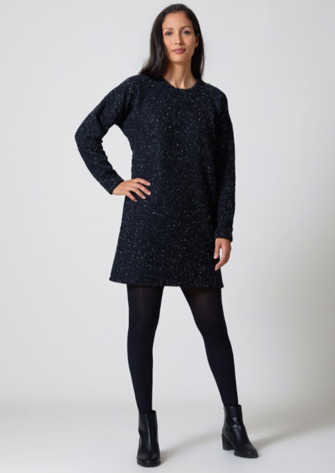 Pebble Knit Dress Black