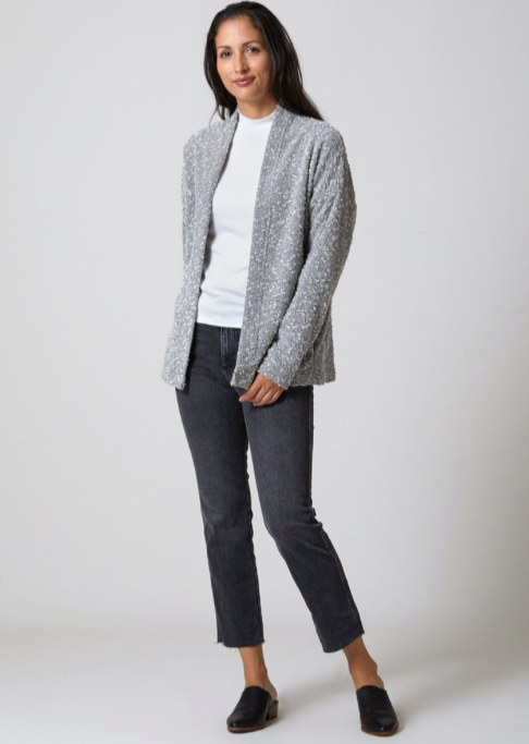 Pebble Knit Cardigan Silver